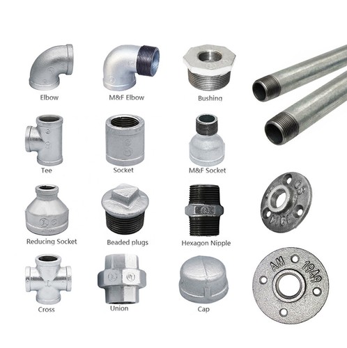 Galvanised malleable iron - iron, pipe