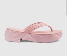 Gucci Women’s Rubber Sliders Wild Rose Pink Size 6UK/EU39
