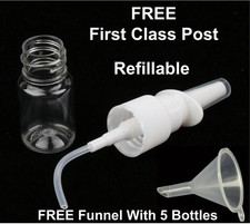 5ml Fine Mist Nasal Spray Pump Bottle (Empty, Refillable)