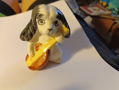 Vintage dog figurine banjo - dog,