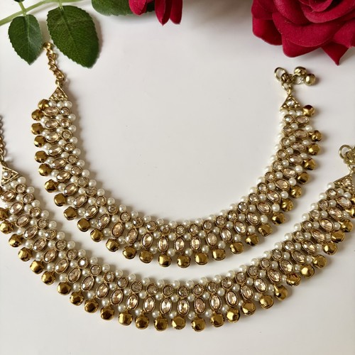 Gold payal pakistani anklets - ,