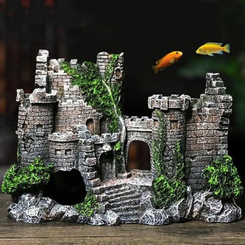 Resin castle shape fish tank - resin,