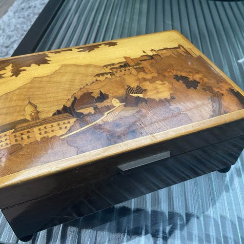 Vintage marquetry wooden box - marquetry,