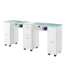 Glass double manicure table