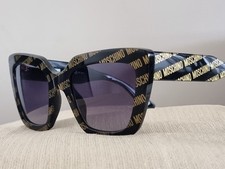MOSCHINO MOS148/S SUNGLASSES BLACK & GOLD SIGNATURE A HOLIDAY & FASHION CLASSIC