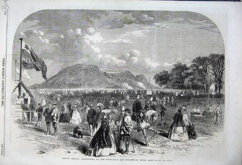 Old antique print 1862 - old,