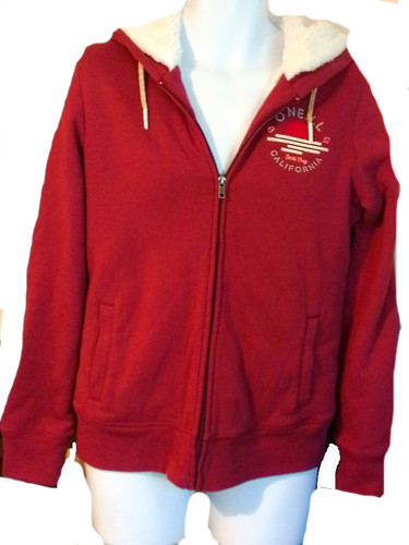 Large plum fleece - large, hooded