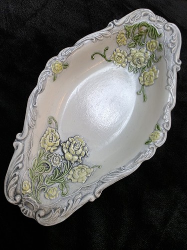 Vintage embossed rose dish - rose,