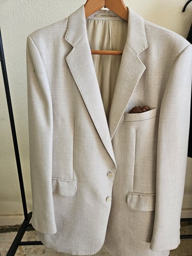 Vintage cream men blazer - cream, men's