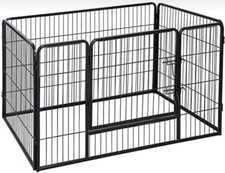FEANDREA Puppy Playpen Heavy Duty Play Whelping Pen 4 Parts 122 x 70 x 80CM- Blk