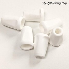 6 x White Bell Shape Cord Lock Cord End Cap String End Stopper for Craft Sewing