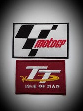 MOTOGP TT GRAND PRIX MOTORCYCLE SPORT BIKE ROAD RACING EMBROIDERED PATCHES x 2