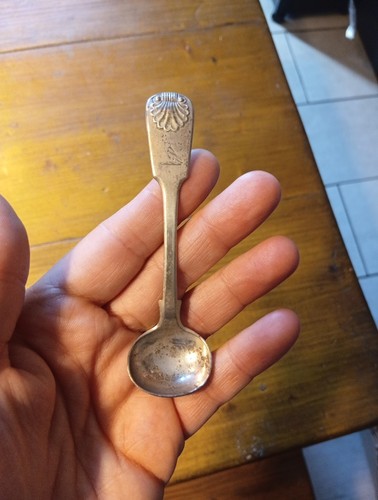 Sterling silver salt spoon - sterling,