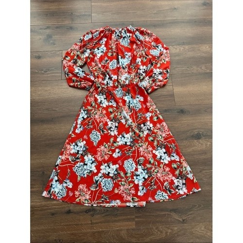 Red floral long sleeve - h&m,