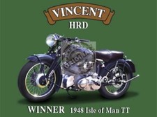 Vincent HRD motorbike enamel