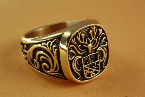 Coat arms ring knights gold - arms,