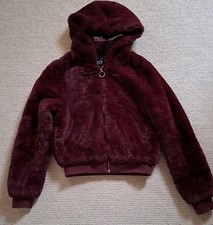 Girls Burgandy Faux Fur Jacket 12-13 Years New Look