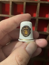 Vintage Fenton Monkey Chimp Chimpanzee Fine Bone China Collectible Thimble Gift