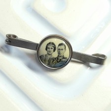 Vintage King George VI and Queen Elizabeth Bar Brooch Royal Coronation Souvenir