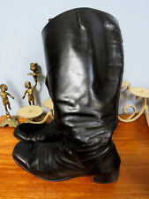 Duo Riding Boots Malmo Size 43 Black Leather UK 9 10 Extra Wide Calf + 50cm Y2K