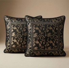SET OF 2 Damask Black Throw