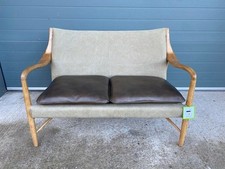 Salisbury 2 Seater Sofa Leather Green Canvas Vintage Sofa Company RRP £1250