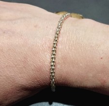 925 Sterling Silver Pretty Popcorn Link Chain Bracelet Fully Hallmarked