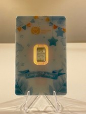 1 gram 999 fine gold bar Germania Mint 'Congratulations on a Boy' - Sealed