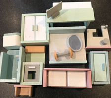 Group of Wooden Toy Dolls