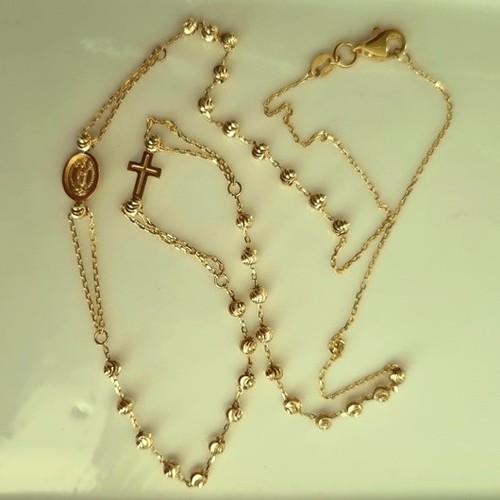 9ct yellow gold rosary - gold,