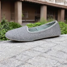 WoolOvers House Slippers Women’s Size US 10 EU 41.5 Gray Slip On Rubber Soles