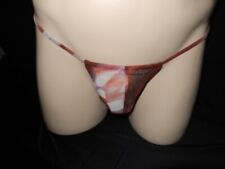 4 Pack of Large Men's Tan Thru  Adjustable Micro Bikinis