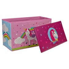 Childrens Toy Box Storage Chest Collapsible Ottoman Bench Seat 60cm Boys Girls