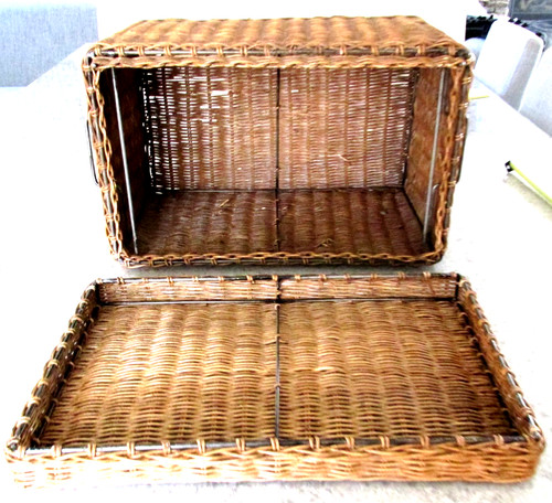 Vtg plantation wicker trunk - wicker,