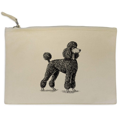 Black poodle side view - 'black,
