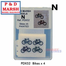 BIKES Pedal Cycles Painted ready to place Bicycles 4 pieces PD Marsh N gauge X52