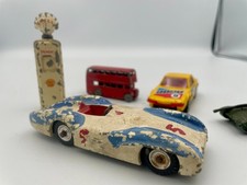 Bundle of Vintage & lead  Toy Cars, bus, tank & shell petrol pump