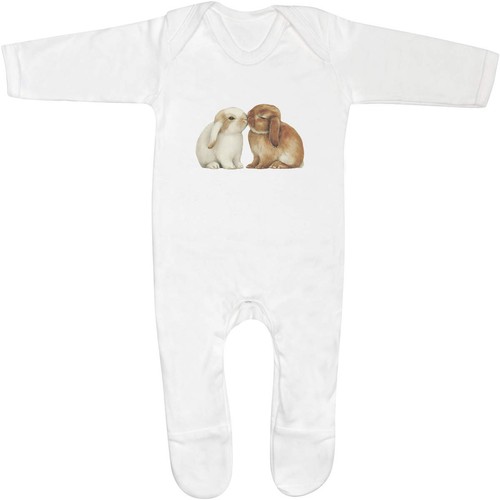 Kissing bunnies baby romper - baby,