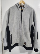 Timberland Pro Men's Knitted Jacket Size XL Grey Hoodie Padded Elbow Patches