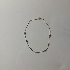 VTG Gold Tone Necklace Blue