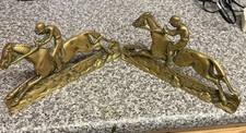 Pair of Brass Horse and Jockey
