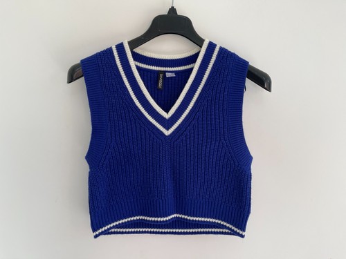Knit vest jumper blue - vest,