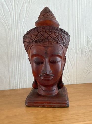 Thai buddha head wood effect - head,