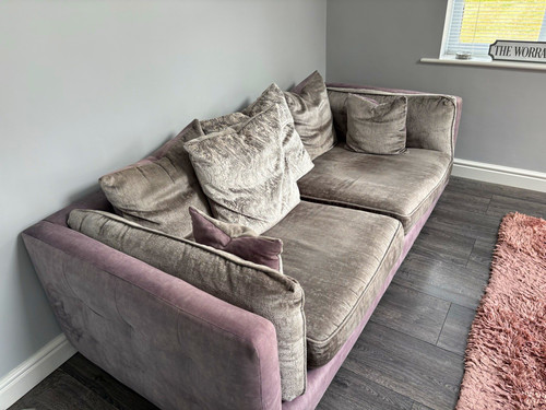 Dfs grey velvet seater - dfs, 3-seater