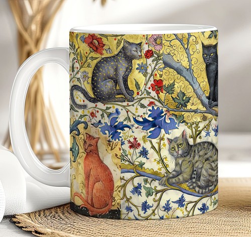 Medieval cat mug - mug,,