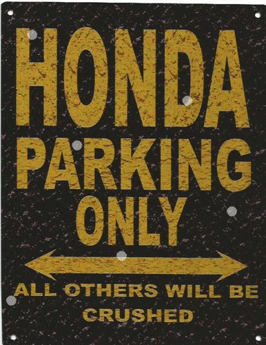 Honda parking metal sign - honda,