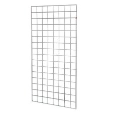 18 x Chrome Gridwall mesh panels with mounting brackets for wall display 