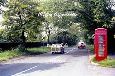 Vintage 1970s English Country Road Scene - Red Telephone Box & Classic Cars 6x4