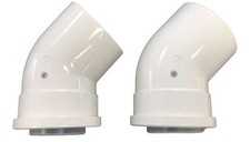New- 1 x Pair Worcester Bosch 45° Degree Boiler Flue Bends 60mm/100mm 7716191085