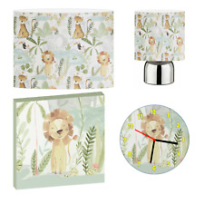 JUNGLE FRIENDS LION CEILING SHADE, TOUCH LAMP, WALL ART, CLOCK or BUNDLE